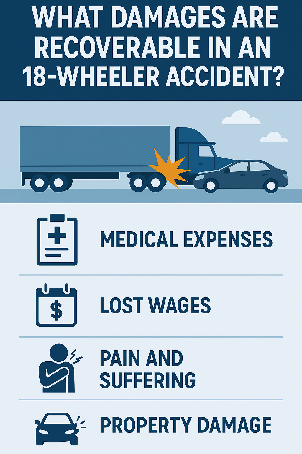 What damages are recoverable in a Houston 18-wheeler accident